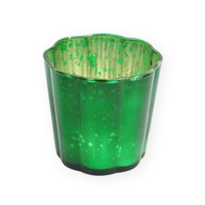 Zelený skleněný svícen RAINBOW WAVY 8 cm