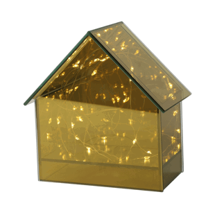 LED skleněný domeček ELITE, zlatý - více velikostí Velikost: S