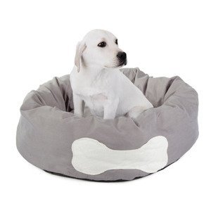 Plyšový pelíšek pro psa/kočku BONENEST 50 cm, šedý