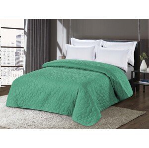 Světle zelený přehoz na postel se vzorem STONE Rozměr: 220 x 240 cm