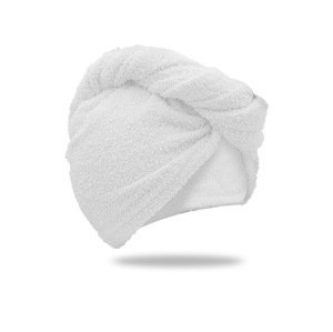 Rychleschnoucí froté turban na vlasy bílý