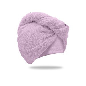 Rychleschnoucí froté turban na vlasy světle fialový