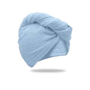 Rychleschnoucí froté turban na vlasy světle modrý