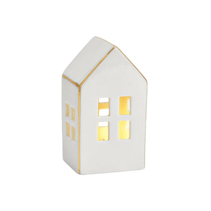 Bílý LED porcelánový domeček SHINY HOUSE