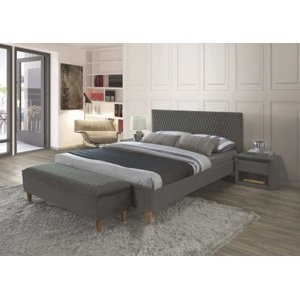 Čalouněná postel AZURRO VELVET 140 x 200 cm šedá
