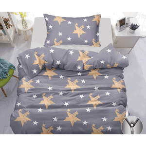 Bavlněné povlečení GOLDEN STARS šedé Rozměr povlečení: 70 x 90 cm | 140 x 200 cm