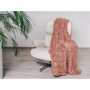 Chlupatá deka 240x230 cm růžová