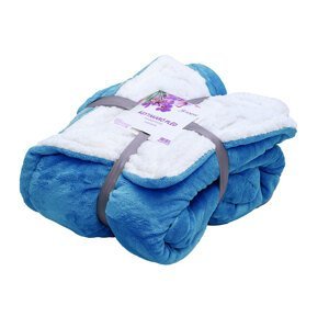 Luxusní azurová beránková deka z mikroplyše, 150x200 cm