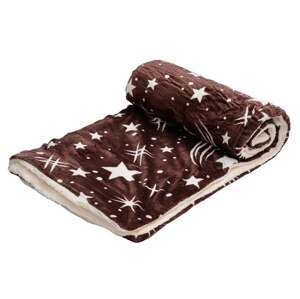 Luxusní hnědá beránková deka z mikroplyše NOČNÍ OBLOHA, 150x200 cm