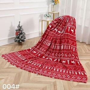 Červená vánoční mikroplyšová deka CHRISTMAS Rozměr: 160 x 200 cm