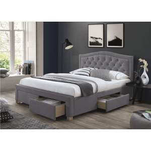 Čalouněná postel ELECTRA VELVET 160 x 200 cm šedá