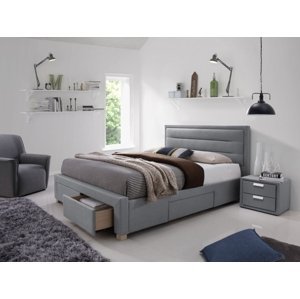 Čalouněná postel INES 160 x 200 cm šedá