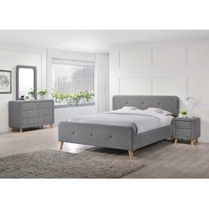 Čalouněná postel MALMO 160 x 200 cm šedá