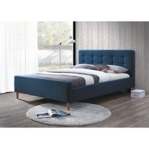 Čalouněná postel PINKO 160 x 200 cm modrá