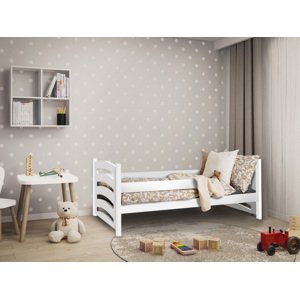 Dětská postel Mela 80 x 160 cm, bílá Rošt: S lamelovým roštem, Matrace: Matrace EASYSOFT 8 cm