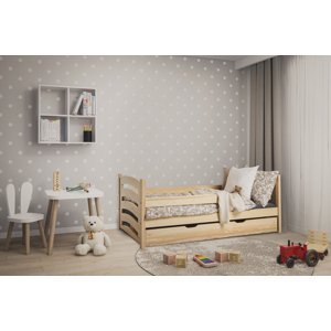 Dětská postel Mela 80 x 160 cm, borovice Rošt: S lamelovým roštem, Matrace: Matrace COCO 10 cm
