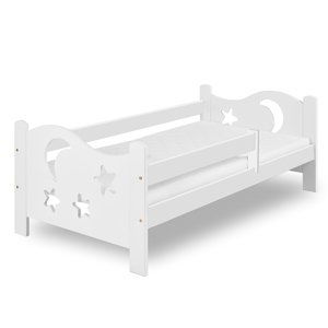 Dětská postel MOON 80 x 160 cm, bílá Rošt: Bez roštu, Matrace: Matrace COMFY HR 10 cm