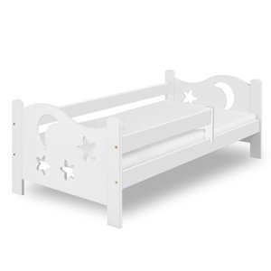 Dětská postel MOON 80 x 160 cm, bílá Rošt: S lamelovým roštem, Matrace: Matrace EASYSOFT 8 cm
