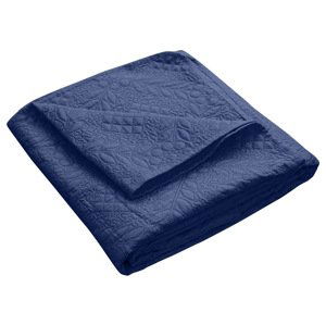 Modrý přehoz na postel se vzorem 150x200 cm