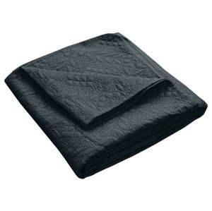 Tmavě šedý přehoz na postel se vzorem 150x200 cm