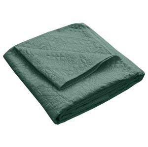 Zelený přehoz na postel se vzorem 150x200 cm