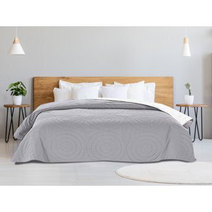 Šedo-bílý přehoz na postel se vzorem CRATA 220x240 cm