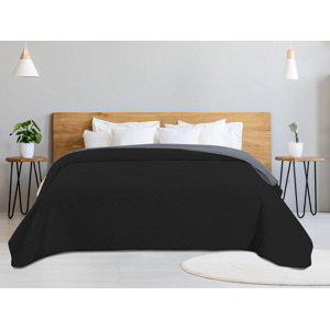 Černo-šedý přehoz na postel se vzorem KAROM 220x240 cm