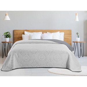 Přehoz na postel se vzorem ORIENT 220x240 cm světle šedý/ tmavě šedý
