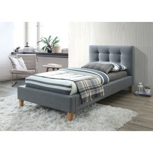 Čalouněná postel TEXAS 90 x 200 cm šedá