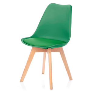 Zelená židle BALI MARK s bukovými nohami