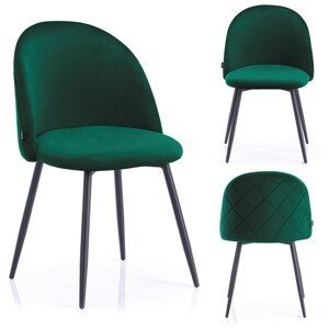 Tmavě zelená sametová jídelní židle FARO