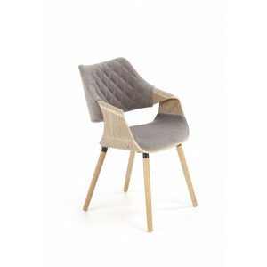 Halmar Jídelní židle K396 - šedá/světlý dub