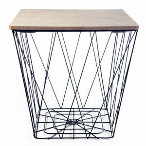 Tempo Kondela Příruční stolek AZURO, přírodní/černá + kupón KONDELA10 na okamžitou slevu 3% (kupón uplatníte v košíku)