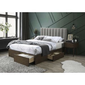 Halmar Manželská postel GORASHI 160x200 cm - šedá/ořech