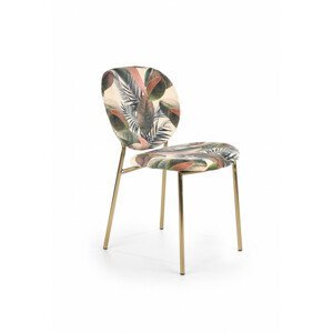 Halmar Jídelní židle K398 - barevný vzor/zlatá