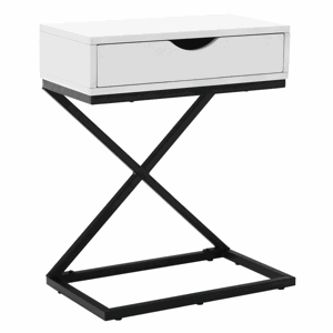 Tempo Kondela Příruční/noční stolek VIRED - bílá/černá + kupón KONDELA10 na okamžitou slevu 3% (kupón uplatníte v košíku)