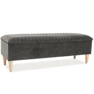 Casarredo Čalouněný taburet AZURRO VELVET šedá/dub