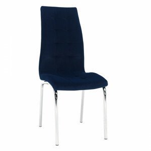 Tempo Kondela Jídelní židle GERDA NEW - modrá / chrom + kupón KONDELA10 na okamžitou slevu 3% (kupón uplatníte v košíku)