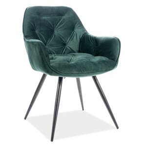 Casarredo Jídelní čalouněná židle BERI velvet zelená/černá