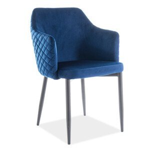 Casarredo Jídelní čalouněná židle ASTOR velvet granátově modrá/černá