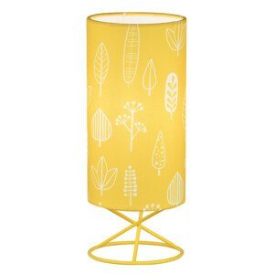 Tempo Kondela Stolní lampa AVAM - kov/žluté textilní stínítko + kupón KONDELA10 na okamžitou slevu 3% (kupón uplatníte v košíku)
