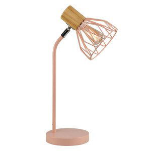 Tempo Kondela Stolní lampa TREX TYP 1 - růžová, kov/dřevo + kupón KONDELA10 na okamžitou slevu 3% (kupón uplatníte v košíku)