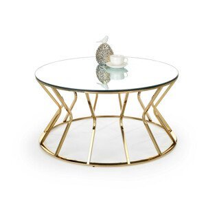 Halmar Odkládací stolek AFINA - sklo/zlatý kov