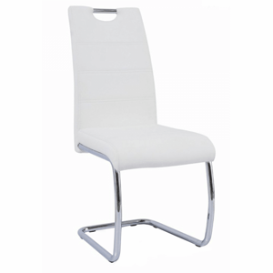 Tempo Kondela Jídelní židle ABIRA NEW - bílá ekokůže / chrom + kupón KONDELA10 na okamžitou slevu 3% (kupón uplatníte v košíku)