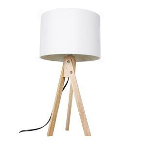 Tempo Kondela Stolní lampa LILA Typ 1 - bílá / přírodní dřevo + kupón KONDELA10 na okamžitou slevu 3% (kupón uplatníte v košíku)