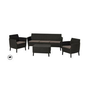 Rojaplast Set SALEMO 3 seater - hnědá