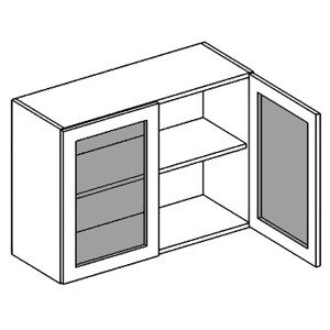 Casarredo W80WMR h. vitrína 2-dvéřová PREMIUM de LUX olše mraž. sklo