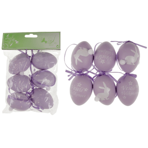 Autronic Vajíčka plastová lila, sada 6 kusů VEL5047-LILA