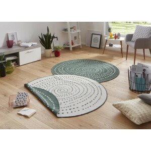 Hanse Home Kusový koberec Twin-Wendeteppiche 103111 - zelený 140x140 (průměr) kruh