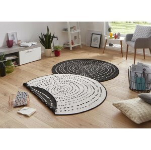 Hanse Home Kusový koberec Twin-Wendeteppiche 103109 černá 140x140 (průměr) kruh